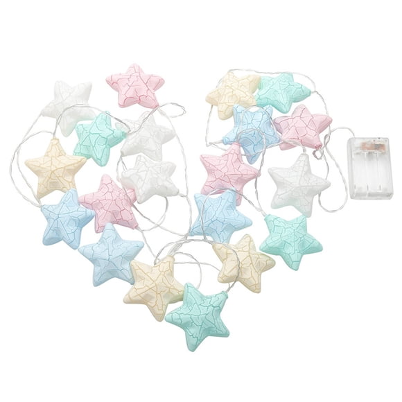 Accessoires d'Éclairage Intérieur Aqestyerly Lumière Décorative Craquelée Étoile 3 Mètres Guirlande Lumineuse Led Décoration Maison