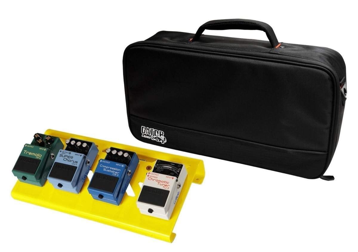 Gator GPBLAKYE Overdrive Yellow Aluminum Pedal Board Small Format