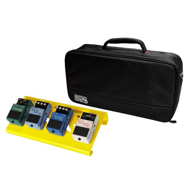 Gator GPBLAKYE Overdrive Yellow Aluminum Pedal Board Small Format With Bag