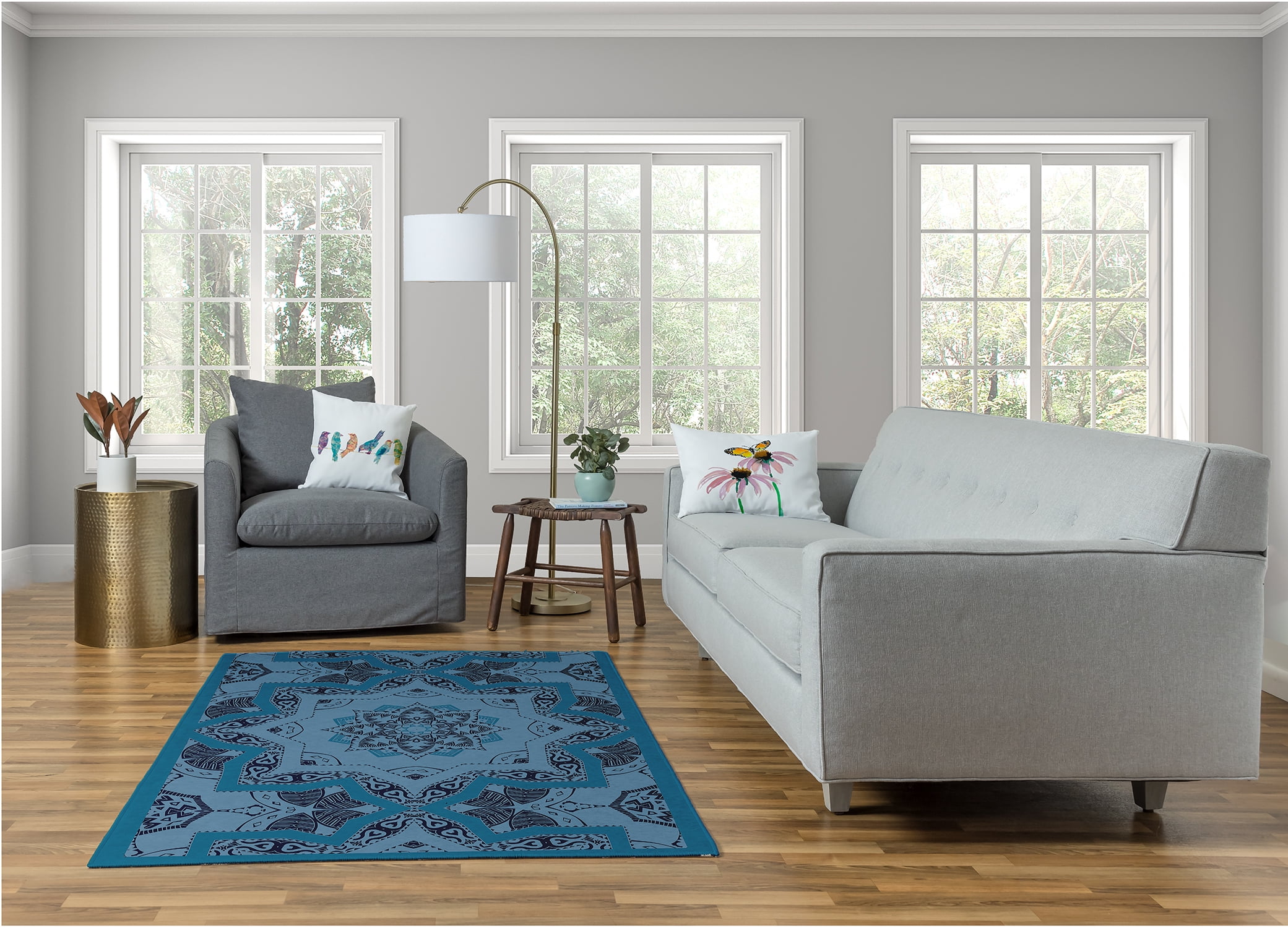 Simply Daisy 4' x 6' Unreal Teal Shawl Rug