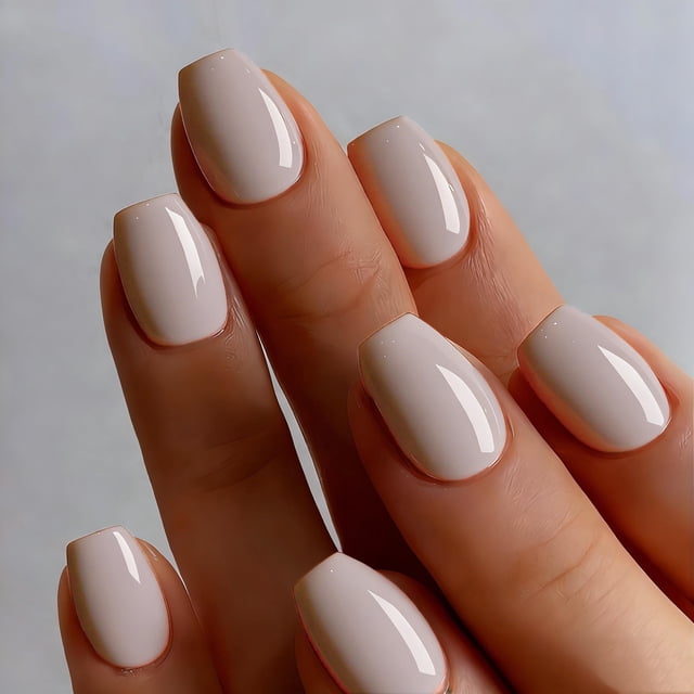 Uñas postizas JOYVVEW nude marrón cortas cuadradas 30 piezas