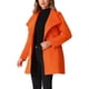 thumbnail image 4 of Abrigo largo de invierno con cinturón para mujer, clásico, de cuello alto, de manga larga, color naranja, 4 of 6