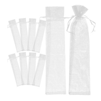 20 Pcs White Sheer Organza Gift Bags With Drawstring - Perfect For Wedding Favors, Candy, Jewelry