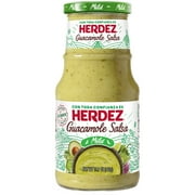 HERDEZ Guacamole Salsa Mild, Tortilla Chip Dip, Shelf Stable, 15.7 oz Glass Jar