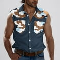 thumbnail image 2 of VBTAPA Mens Camo Shirt Casual Summer Tank Top Sleeveless Button Down Beach Shirts with Pockets Lightning Sales Navy XXXL, 2 of 6