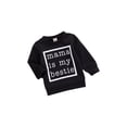 thumbnail image 3 of Baby Pullover Sweater, mama is my bestie Letter Printing Ribbed Closing Classic Round Neck Spring Clothing, 3 of 5