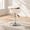 Beige-Silver Base, variant on Adjustable Vanity Stool With Stor Swivel Chair Beige