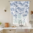 thumbnail image 2 of Tie Up Curtains for Windows Watercolor Trees Valance Adjustable Balloon Curtain Blue Leaves Forest Tie Up Shades for Kitchen Living Room Bedroom Privacy Curtain Drape 34x45 Inch, 2 of 9