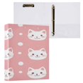 thumbnail image 3 of WOBOGO Kawaii Cat Face Pattern File Folders Extra Large Capacity to Hold 200 Sheets of Documents Hard Shell Ring Binder for School Home Office, 3 of 10