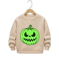 thumbnail image 3 of WOYY Halloween Boys Pumpkin Sweatshirt Glow In the Dark Crew Neck Pullover Top, Size 1-10, 3 of 3