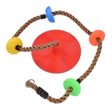 LeafyLuxe Swing With Climbing Rope,Round Swing Seat,Disc Swing Seat Climbing Rope Colorful High Strength For Kids Children Indoors Outdoors