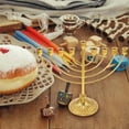 thumbnail image 7 of Elegant Hanukkah Candleholder Crafted From Golden Ironwork Exquisite Candle Stand For A Warm Festive Long Wooden Candle Holder Glass Candle Holders for Candlesticks Wolf Candle Holder Coral Candle, 7 of 7