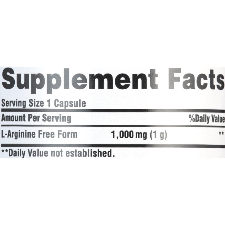 Puritan's Pride L-Arginine 1000mg Pills, Protein Building Amino Acid, 100 Ct