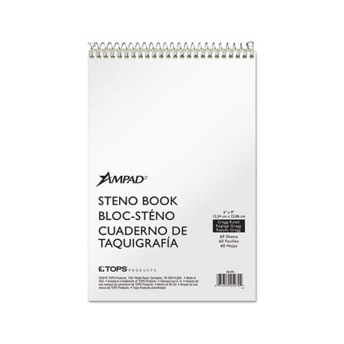 Steno Books Gregg Rule, Tan Cover, 6 x 9, 60 Green Tint Sheets