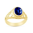 thumbnail image 2 of AFFY Celtic Lady's Simulated Blue Sapphire Ring In 14K Yellow Gold Plated 925 Sterling Silver Jewelry for Ladies, Ring Size 11, 2 of 4