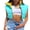 Blue Yellow, variant on TheFound Women's Autumn Winter Crop Tops Streetwear Puffer Lightweight Vest Sleeveless Down Jacket Coat