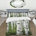 thumbnail image 2 of Designart "White Green Birch Tree III" Landscape & Nature Bedding Covert Set - Tree Birch Green Floral Bed Set With 2 Shams, 2 of 6