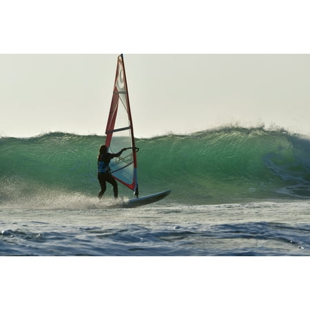 Windsurfing Tarifa Cadiz Andalusia Spain Canvas Art - Ben Welsh Design Pics (38 x 24)