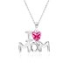 thumbnail image 1 of JeenMata Collar con Colgante de Piedra Roja Fuerte en Forma de Corazón con la Frase Amo a Mamá con Oro Blanco de 18 K sobre Plata - Piedra Natal de Julio - Regalo de Joyería para el Día de la Madre, 1 of 2