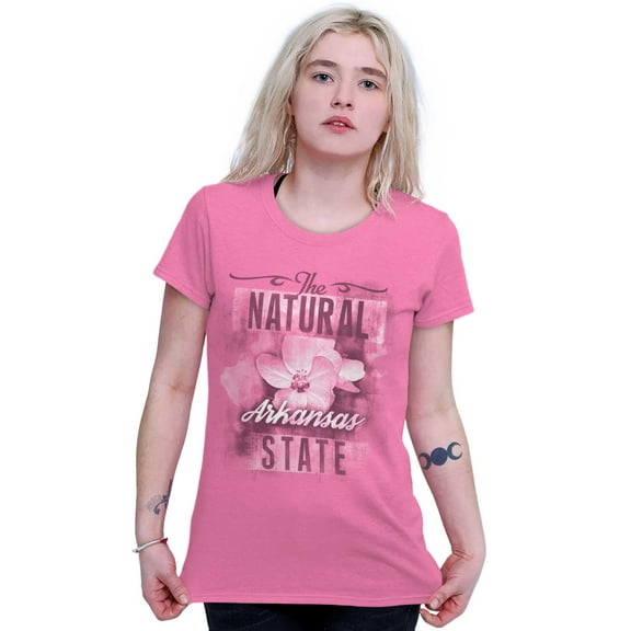Arkansas Cute State Flower Souvenir Womens Slim Fit Graphic Tee Brisco Brands S