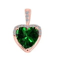 thumbnail image 2 of Aone Jewelry Engagement Necklace for Women 1.83 Carat Adorable Diamond and Heart Shape Gemstone Pendant Prong-Setting 10K Rose Gold With 18'' Box Chain, 2 of 6