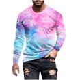 thumbnail image 2 of Tops for Men Printed Long Sleeved Tie-dye Round Neck Casual Sweatshirts Top,Mens Blouse Multicolor11 XXL, 2 of 5