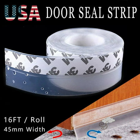 

45mm Door Seal Strip Weather Stripping Self Adhesive Bottom Sweep Stopper Rubber