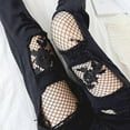 thumbnail image 1 of VONKY Bas Rétro Broderie Dentelle Ajourée Collants Résille Femme Collants Sexy en Strass Bas Cuisse en Maille, 1 of 7