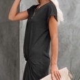 thumbnail image 5 of Bigersell Flowy Dresses for Women Short Sleeve Women Halter Strapless Solid Color Knitted Slim Mini Dress Mini Dresses for Female Regular T-Shirt Dresses, Style 26891, Black L, 5 of 9