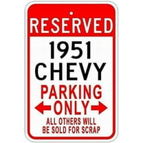 Metal Signs 1951 51 Chevy Tin Parking Sign - 8X12 Inches