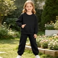 thumbnail image 5 of Dnhxils Girls Athletic Sets Kids Two Piece Outfits Long Sleeve Pullover Sweatpants with Pockets for Teen Girls Fall Sports Clothes, 5 of 9