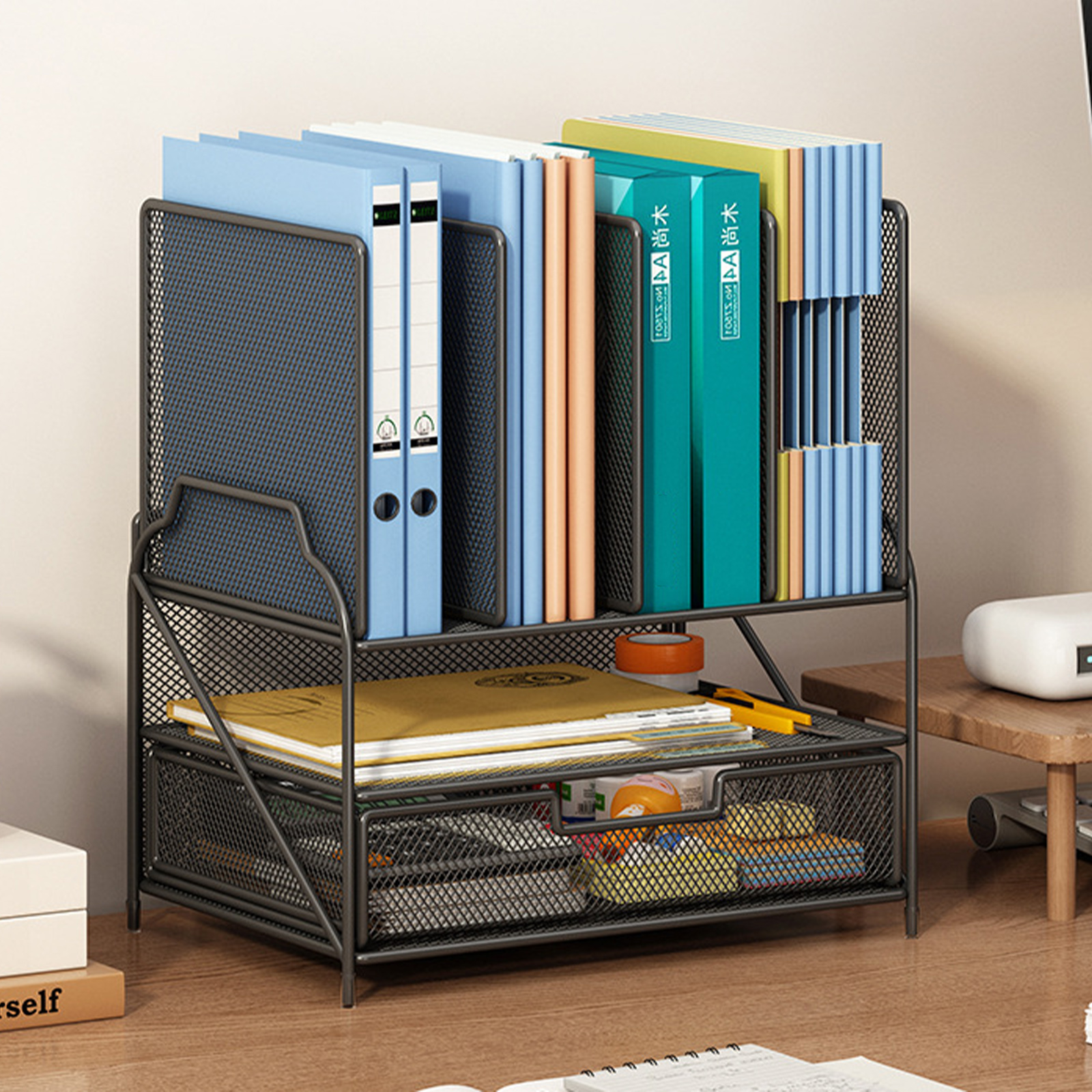 Large Capacity Desk Organiser Pen Holders Paper Letter Tray with File Holders Desk Accessories for Office