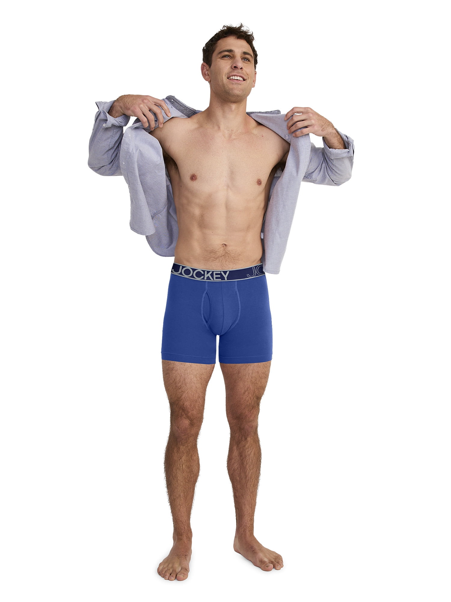 Jockey Essentials Men's Cotton Stretch 6" Boxer Brief - 3 Pack
