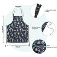 thumbnail image 7 of Dark Blue Princess Castle Pattern Kids Aprons for Girls and Boys,Adjustable Neck Strap Toddler Aprons for Kids Cooking Baking,23.6"x19", 7 of 7