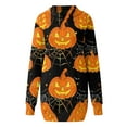 thumbnail image 4 of JURANMO 2024 Fall Winter Hooded Dress for Women Casual Long Sleeve Midi Dresses Happy Halloween Party Dress with Pockets Deals of the Day C-Orange#Pumpkin Printed XXXL, 4 of 5