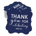 thumbnail image 1 of Inkdotpot Pack Of 50 Thank You For Celebrating With Us Bridal Shower-Baby Shower-Retirement-Wedding-Birthday Paper Tags DIY Craft Bracket Shape Real Silver Foil Hang Tags, 1 of 7
