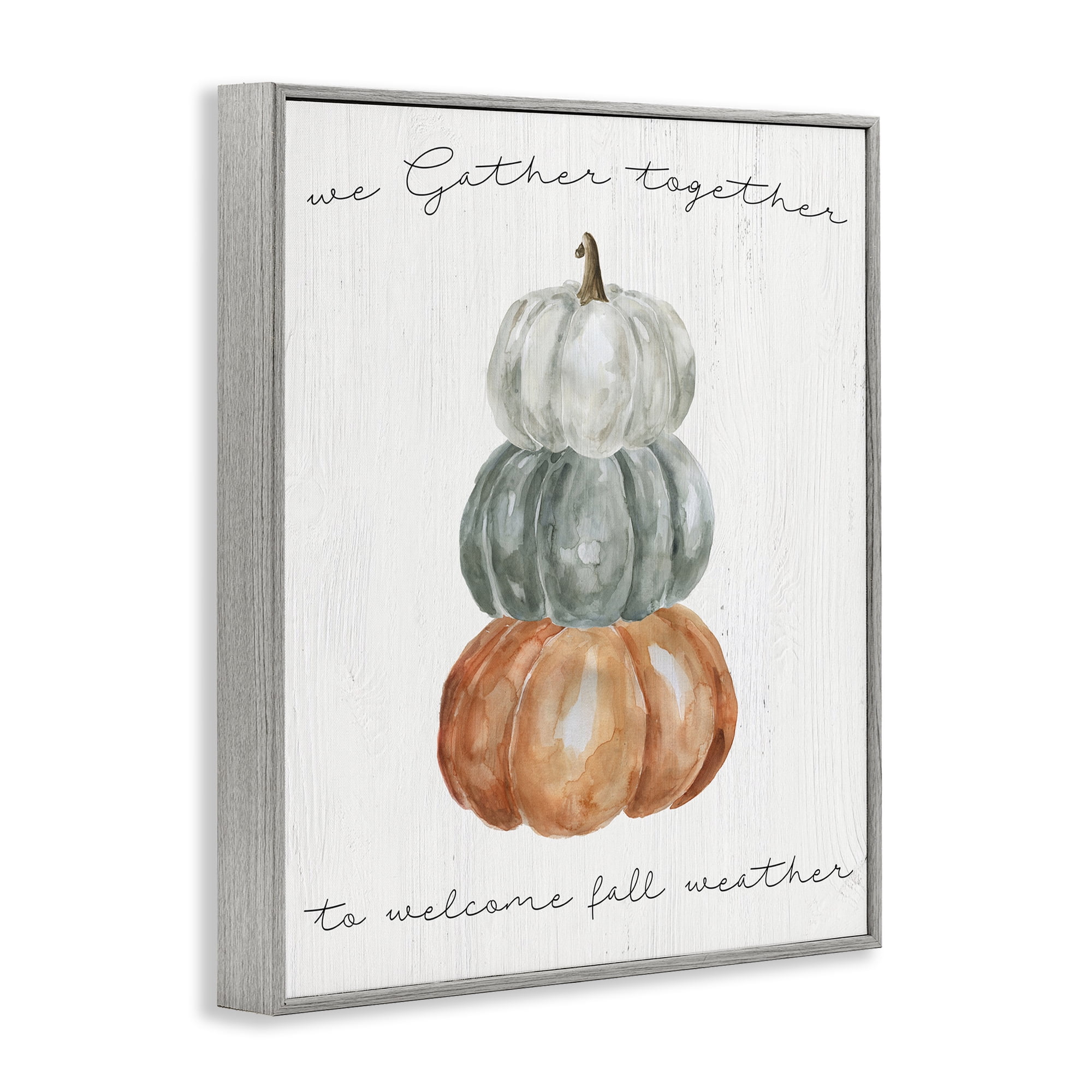 Stupell Industries Gather Together Fall Weather Gray Framed Giclee Art, design by Livi Finn