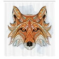 thumbnail image 3 of Ambesonne Tribal Shower Curtain, Geometric Fox Portrait, 69"Wx70"L, Orange Amber, 3 of 3