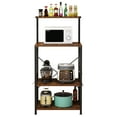 thumbnail image 5 of Ktaxon 4-Tier Baker's Rack Microwave Oven Stand with Wood Panel, Kitchen Utility Cart Storage Shelves Organizer for Dining Room Coffee Bar, Brown & Black, 5 of 9