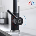 thumbnail image 2 of Grifo de cocina negro, grifo monomando de arco alto para fregadero, grifo giratorio de 360 grados de acero inoxidable para fregadero de cocina, negro mate, 2 of 4