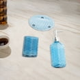 thumbnail image 3 of Unique Bargains 1 Set Durable Waves Bathroom Accessories Kit Blue Glass, 3 of 4