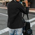 thumbnail image 2 of Ladies Snap Buttons Military Jacket Streetwear Fall Coat Long Sleeve Utility Jackets, 2 of 3