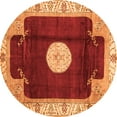 thumbnail image 1 of Ahgly Company Indoor Round Abstract Orange Modern Area Rugs, 8' Round, 1 of 4