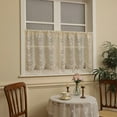 thumbnail image 3 of Namzi Beige Half Window Curtains - Cafe Curtains with Rod Pocket, 180*60 - 2 slice Durable Polyester Fabric for Curtains , Ideal for Kitchen, Dining Room, Small Windows Decor.Style A, 3 of 5