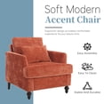thumbnail image 4 of MOONMISS Chenille Upholstered Mid Century Modern Wood Frame Armchair-ORANGE, 4 of 5