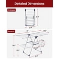 thumbnail image 2 of Sakugi Clothes Drying Rack, 2-Tier Foldable Laundry Drying Rack for Clothing with 32 Rods, Rustproof, Freestanding, for Indoor & Outdoor, 55" x 22.8" x 36.5", Silver and Blue, 2 of 3