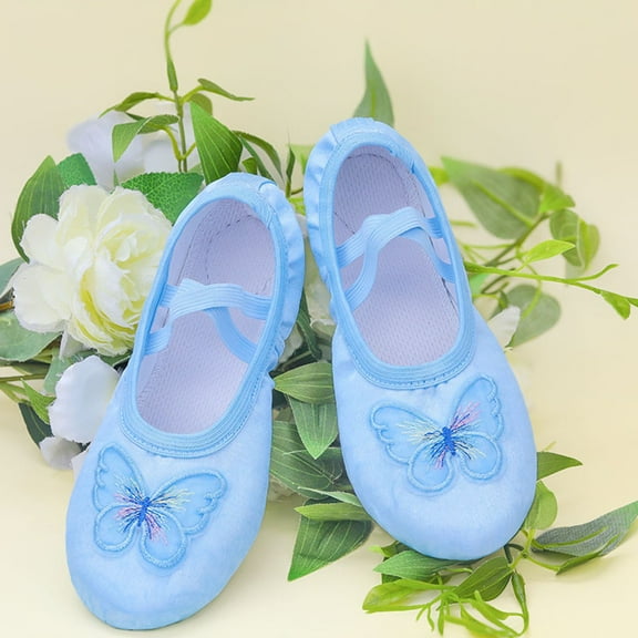 5-6 Years Ballet Shoes for Girls Toddler Ballet Slippers Soft Canvas Boys Dance Shoes for Toddler/Little Kid/Big Kid Blue