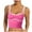 Pink, variant on Womens Crop Tank Tops Spaghetti Strap U-Neck Sleeveless Sport Vest Slim Fit Casual Solid Color Trendy Comfy Camisole