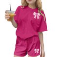 thumbnail image 1 of Robe d'Été à Manches Courtes Haut à Manches Courtes et Short Ensemble Deux Pièces pour Enfants Mignonne Détente d'Été Col Rond, 1 of 8