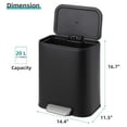 thumbnail image 2 of Roromall Kitchen Trash Can, Stainless Steel Garbage Can with Soft Close Lid Foot Pedal & Removable Inner Bucket, Rectangular Step On Waste Bin for Office Bedroom, 2 of 7